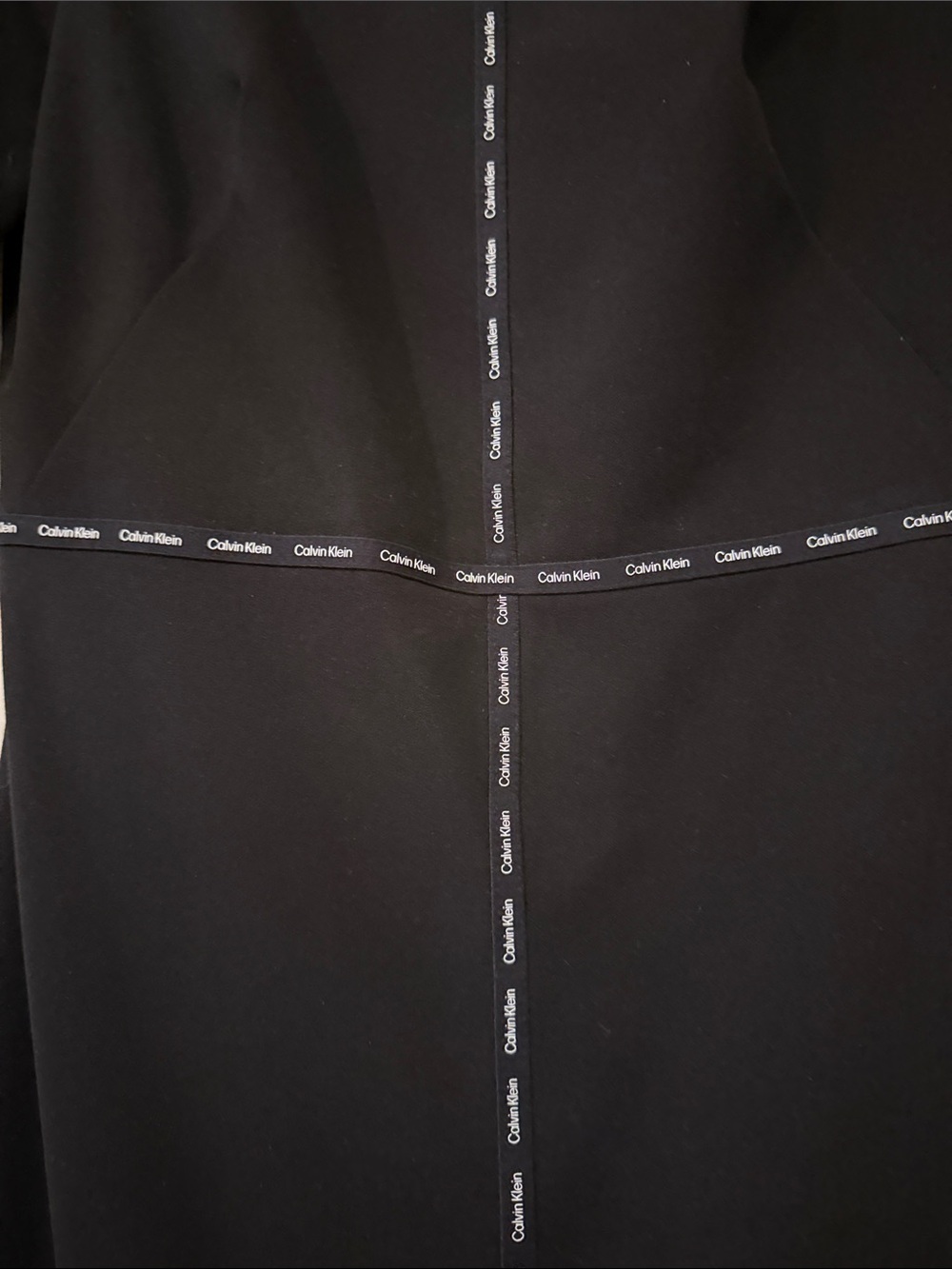 Calvin Klein Black Midi Sheath Dress with Logo Piping - Picture 2 of 5